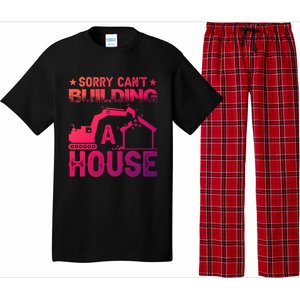 Sorry Cant Building A House Construction Worker Funny Gift Pajama Set