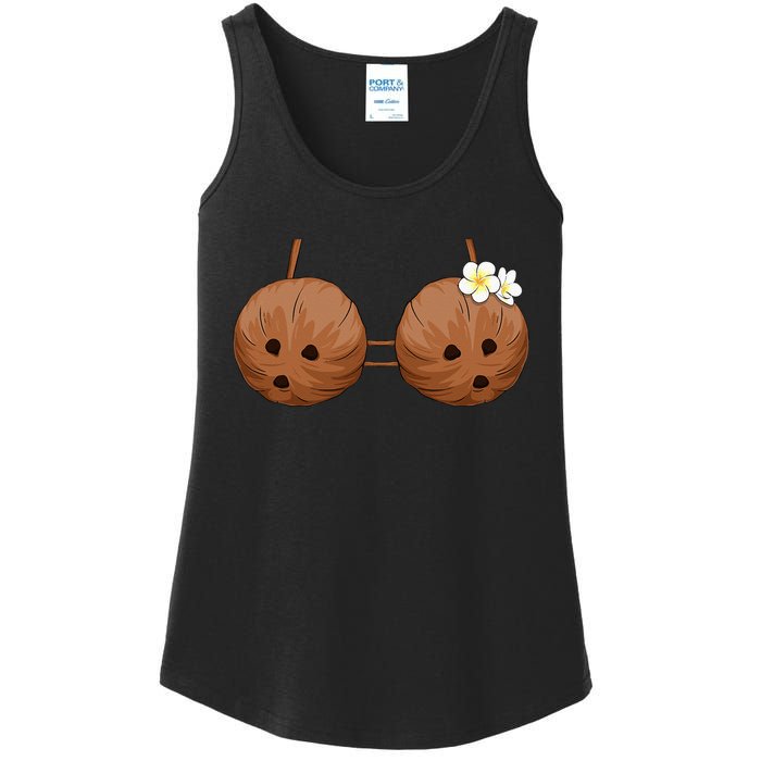 Summer Coconut Bra Halloween Costume Hawaii Aloha Beach Ladies Essential Tank