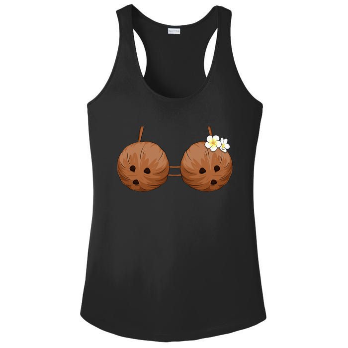 Summer Coconut Bra Halloween Costume Hawaii Aloha Beach Ladies PosiCharge Competitor Racerback Tank