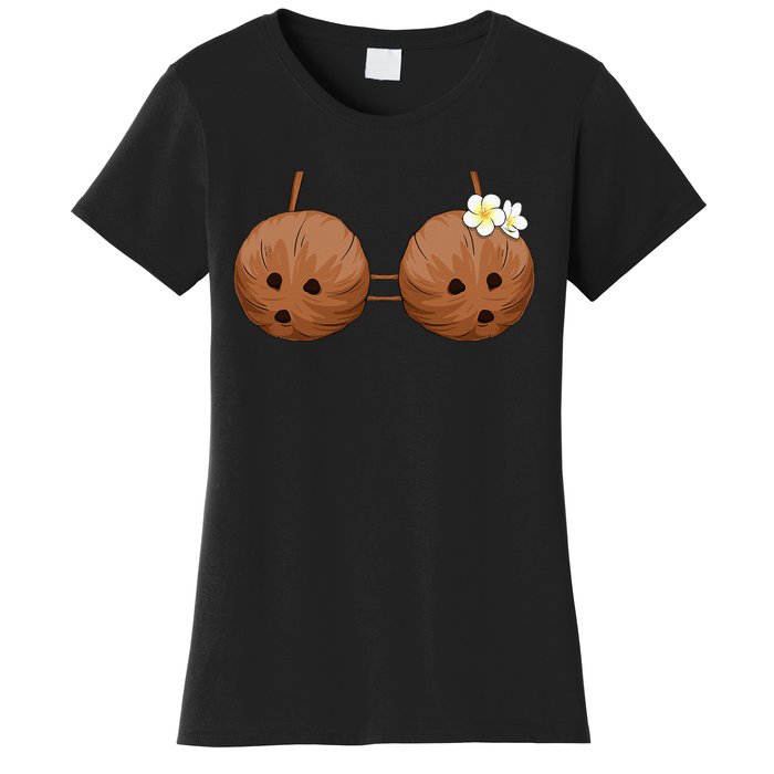 Summer Coconut Bra Halloween Costume Hawaii Aloha Beach Women's T-Shirt