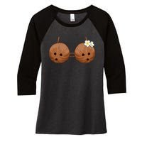 Summer Coconut Bra Halloween Costume Hawaii Aloha Beach Women's Tri-Blend 3/4-Sleeve Raglan Shirt