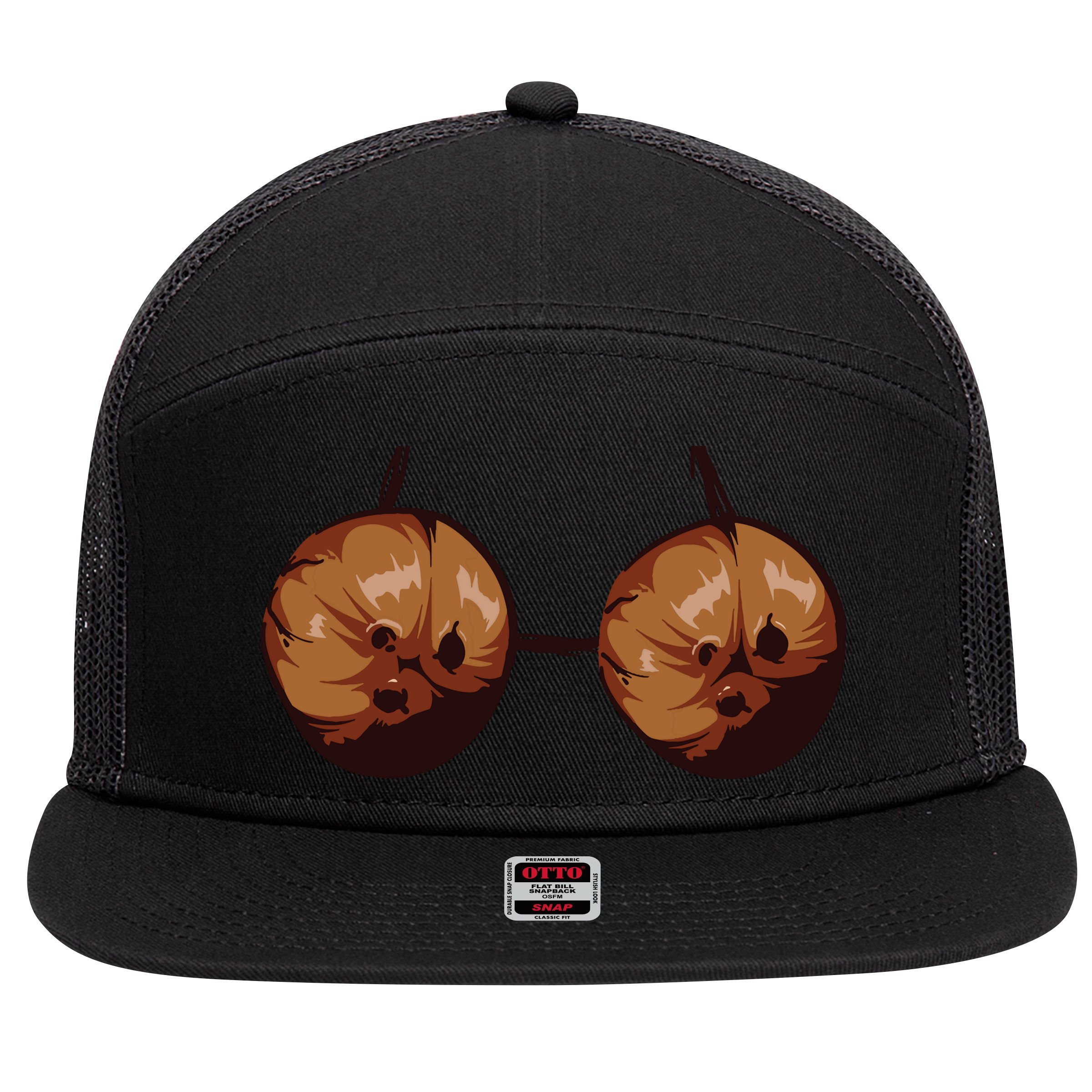 Summer Coconut Bra Halloween Costume Shirt Funny Outfit Gift 7 Panel Mesh Trucker Snapback Hat