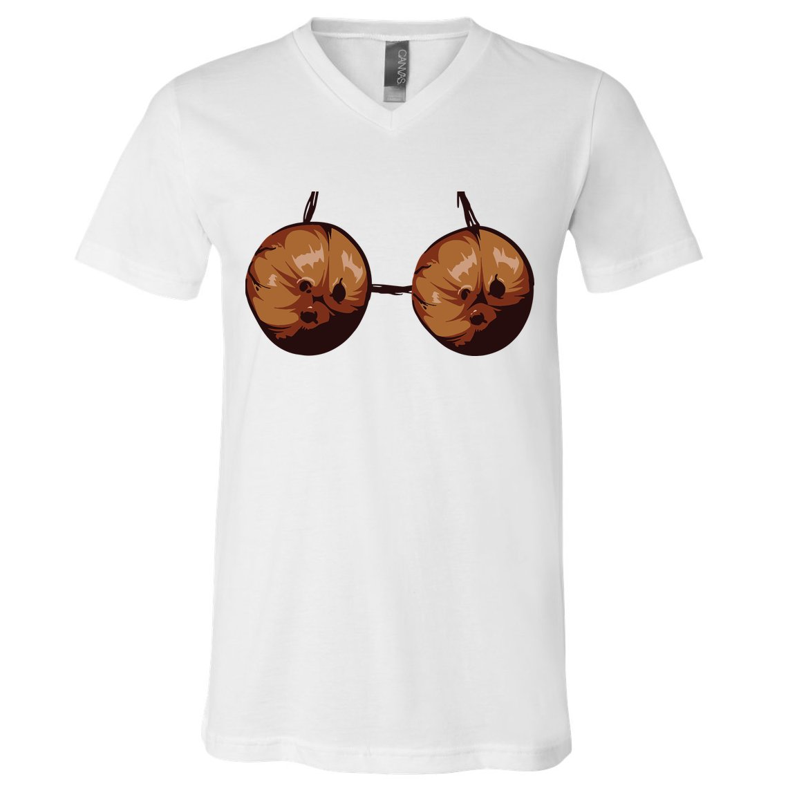 Summer Coconut Bra Halloween Costume Shirt Funny Outfit Gift V-Neck T-Shirt