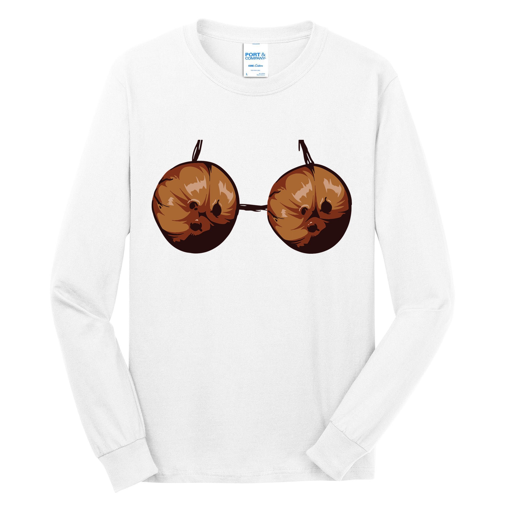 Summer Coconut Bra Halloween Costume Shirt Funny Outfit Gift Tall Long Sleeve T-Shirt