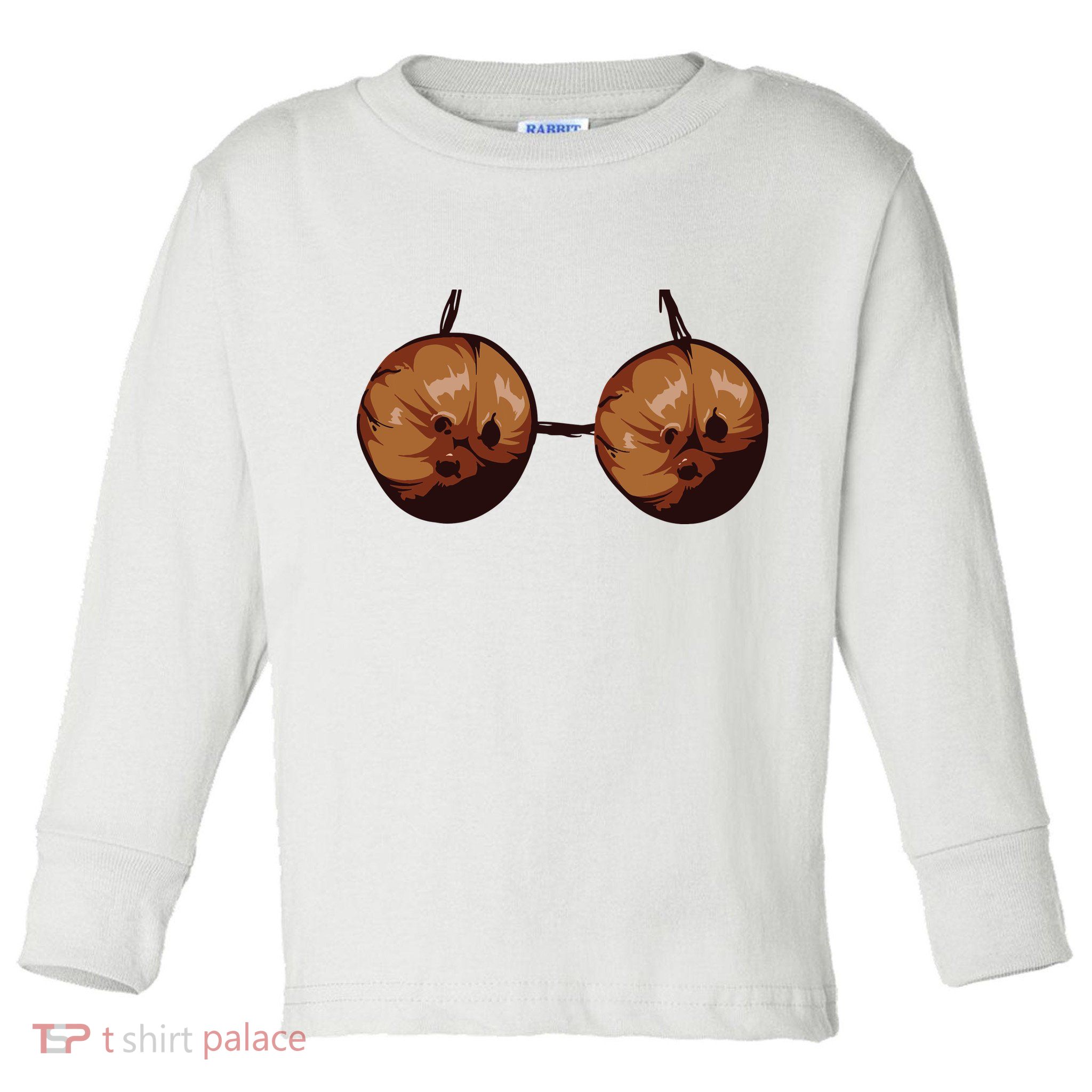 Summer Coconut Bra Halloween Costume Shirt Funny Outfit Gift Toddler Long Sleeve Shirt