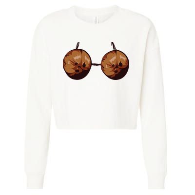 Summer Coconut Bra Halloween Costume Shirt Funny Outfit Gift Cropped Pullover Crew