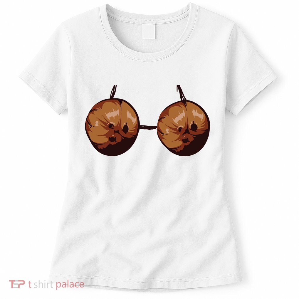 Summer Coconut Bra Halloween Costume Shirt Funny Outfit Gift Womens T-Shirt