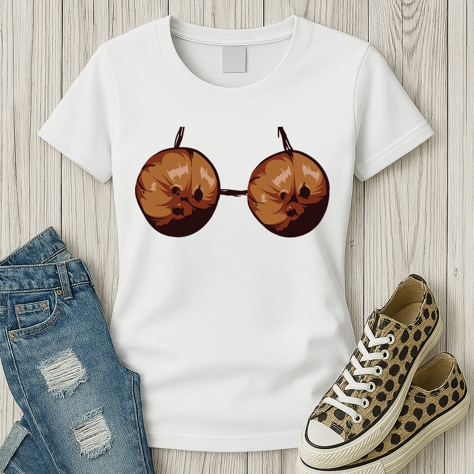 Summer Coconut Bra Halloween Costume Shirt Funny Outfit Gift Womens T-Shirt