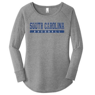 South Carolina Baseball Blue Vintage Women's Perfect Tri Tunic Long Sleeve Shirt