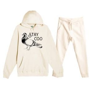 Stay Coo Bird Birding Funny Cool Pigeons Premium Hooded Sweatsuit Set