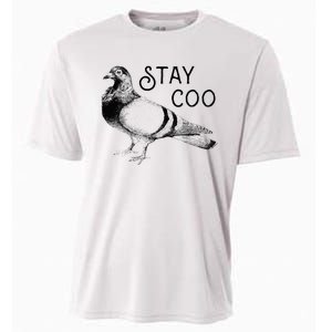 Stay Coo Bird Birding Funny Cool Pigeons Cooling Performance Crew T-Shirt