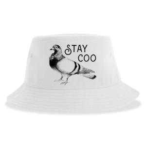 Stay Coo Bird Birding Funny Cool Pigeons Sustainable Bucket Hat