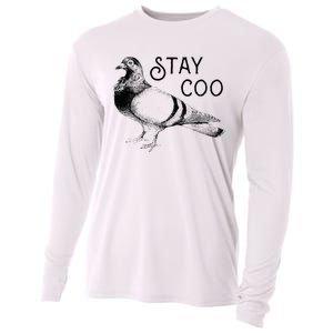 Stay Coo Bird Birding Funny Cool Pigeons Cooling Performance Long Sleeve Crew