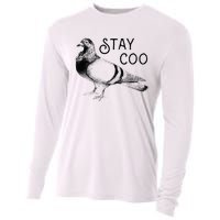 Stay Coo Bird Birding Funny Cool Pigeons Cooling Performance Long Sleeve Crew