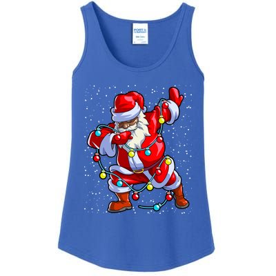 Santa Claus Black Christmas Afro African American Xmas Cool Gift Ladies Essential Tank