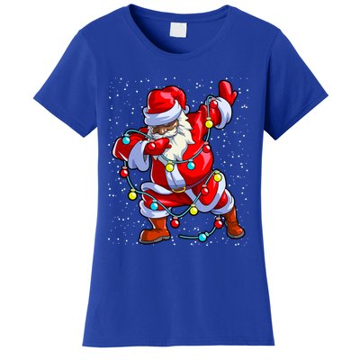 Santa Claus Black Christmas Afro African American Xmas Cool Gift Women's T-Shirt