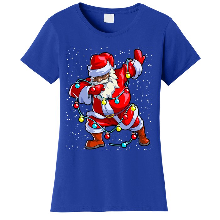 Santa Claus Black Christmas Afro African American Xmas Cool Gift Women's T-Shirt