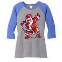 Santa Claus Black Christmas Afro African American Xmas Cool Gift Women's Tri-Blend 3/4-Sleeve Raglan Shirt