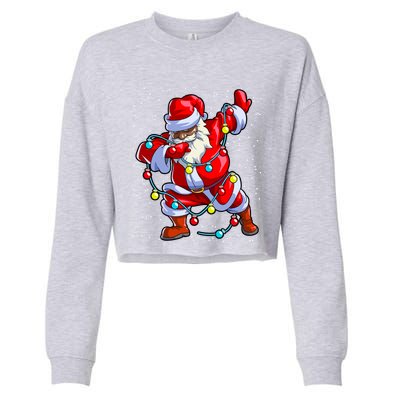 Santa Claus Black Christmas Afro African American Xmas Cool Gift Cropped Pullover Crew