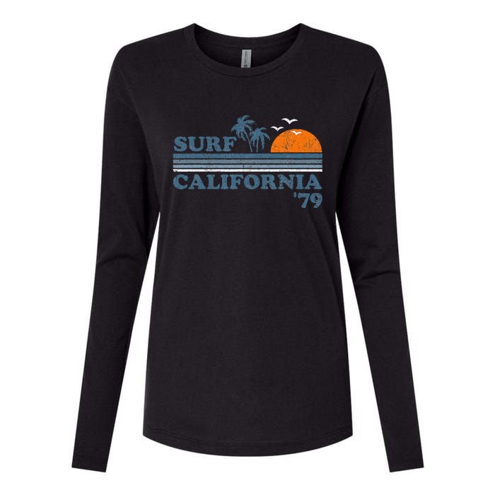 Surf California Beach Retro Sunset Surf 70s Womens Cotton Relaxed Long Sleeve T-Shirt