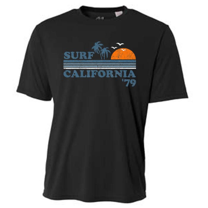 Surf California Beach Retro Sunset Surf 70s Cooling Performance Crew T-Shirt