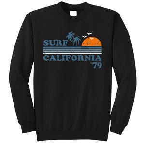 Surf California Beach Retro Sunset Surf 70s Sweatshirt