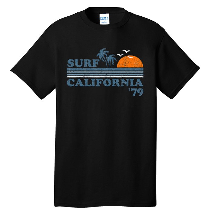 Surf California Beach Retro Sunset Surf 70s Tall T-Shirt