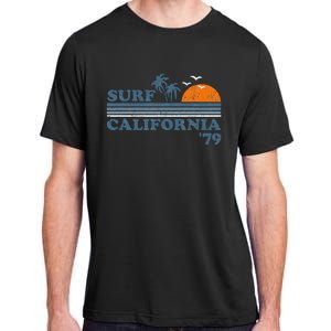 Surf California Beach Retro Sunset Surf 70s Adult ChromaSoft Performance T-Shirt