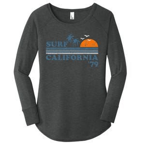 Surf California Beach Retro Sunset Surf 70s Women's Perfect Tri Tunic Long Sleeve Shirt