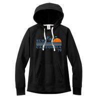 Surf California Beach Retro Sunset Surf 70s Women's Fleece Hoodie