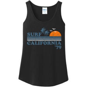 Surf California Beach Retro Sunset Surf 70s Ladies Essential Tank