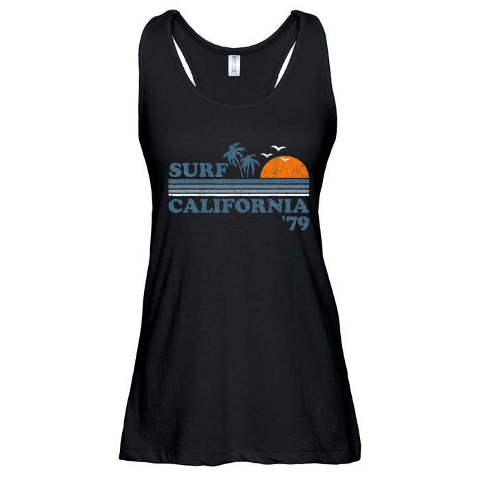 Surf California Beach Retro Sunset Surf 70s Ladies Essential Flowy Tank