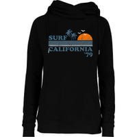 Surf California Beach Retro Sunset Surf 70s Womens Funnel Neck Pullover Hood