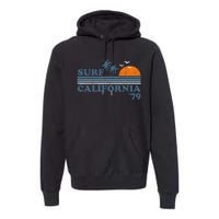 Surf California Beach Retro Sunset Surf 70s Premium Hoodie