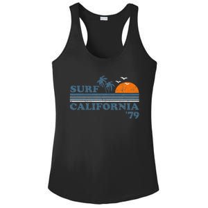 Surf California Beach Retro Sunset Surf 70s Ladies PosiCharge Competitor Racerback Tank