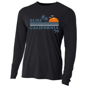 Surf California Beach Retro Sunset Surf 70s Cooling Performance Long Sleeve Crew