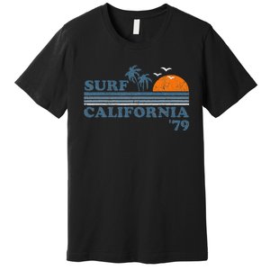 Surf California Beach Retro Sunset Surf 70s Premium T-Shirt