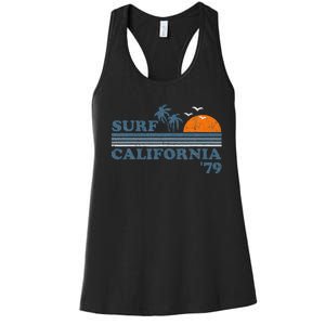 Surf California Beach Retro Sunset Surf 70s Women's Racerback Tank