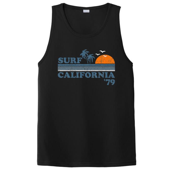 Surf California Beach Retro Sunset Surf 70s PosiCharge Competitor Tank