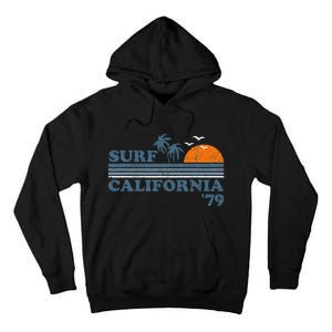 Surf California Beach Retro Sunset Surf 70s Tall Hoodie