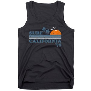 Surf California Beach Retro Sunset Surf 70s Tank Top