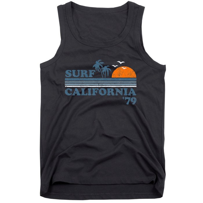 Surf California Beach Retro Sunset Surf 70s Tank Top