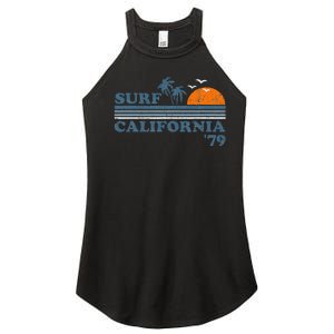 Surf California Beach Retro Sunset Surf 70s Women's Perfect Tri Rocker Tank