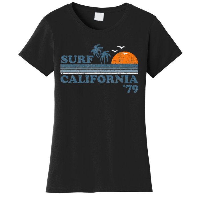 Surf California Beach Retro Sunset Surf 70s Women's T-Shirt