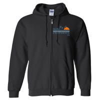 Surf California Beach Retro Sunset Surf 70s Full Zip Hoodie