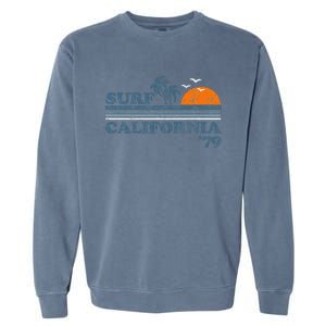 Surf California Beach Retro Sunset Surf 70s Garment-Dyed Sweatshirt