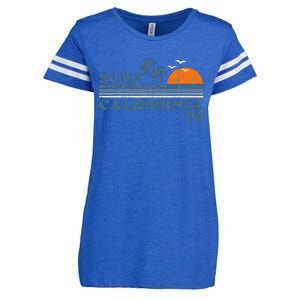 Surf California Beach Retro Sunset Surf 70s Enza Ladies Jersey Football T-Shirt