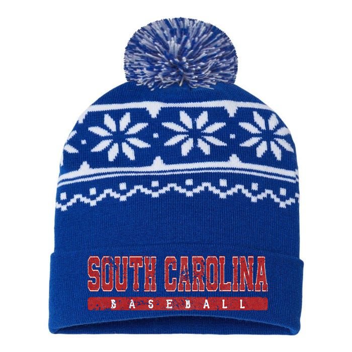 South Carolina Baseball Red Vintage USA-Made Snowflake Beanie