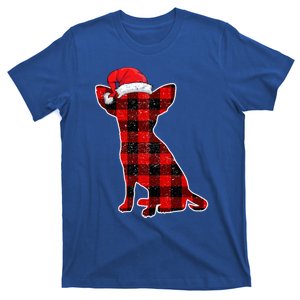 Santa Chihuahua Buffalo Plaid Gift Merry Christmas Dog Gift T-Shirt