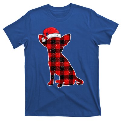 Santa Chihuahua Buffalo Plaid Gift Merry Christmas Dog Gift T-Shirt